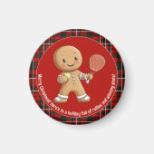 🎾🎄Custom text,  Padel Powered Christmas マグネット (正面)