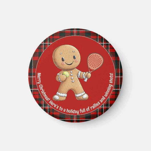 🎾🎄Custom text,  Padel Powered Christmas マグネット (正面)