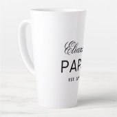 Custom Text Papa Latte Mug Gift Personalized Desig カフェラテマグ (左アングル)