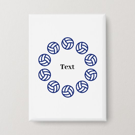 Custom Text Personalized Volleyball 缶バッジ (正面)