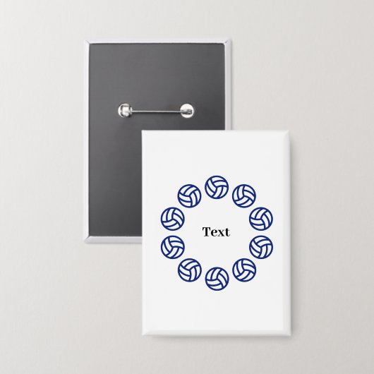 Custom Text Personalized Volleyball 缶バッジ (正面/裏面)