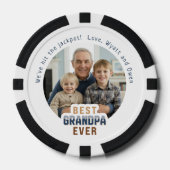 Custom Text Photo Best Grandpa Ever ポーカーチップ (正面)