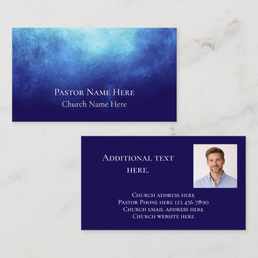 Custom Text & Photo Christian Church Pastor 名刺 (正面/裏面)