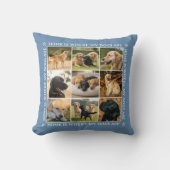 Custom Text Photo Collage Pet Dog Love Blue クッション (正面)