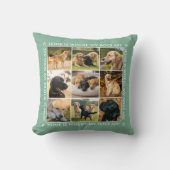 Custom Text Photo Collage Pet Dog Love Soft Green クッション (正面)