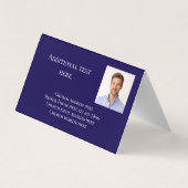 Custom Text & Photo Modern Blue Church Pastor 名刺 (裏面)