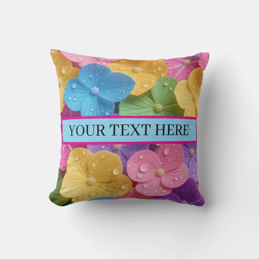 “Custom Text Pillow – Your Message Here” クッション (正面)