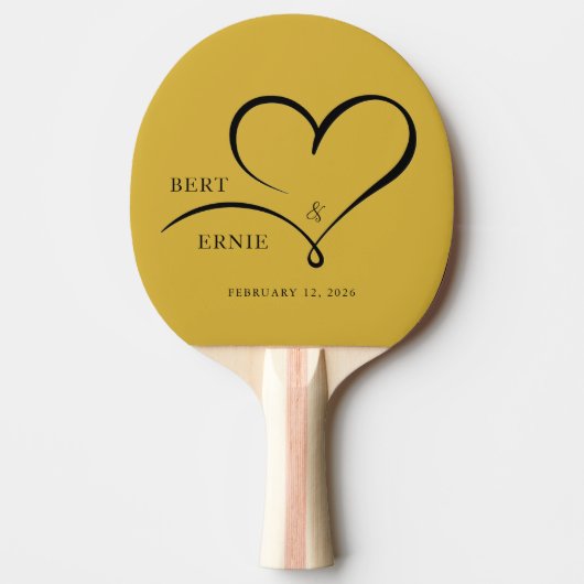 Custom Text Ping Pong Paddle Wedding FavorKeepsake 卓球ラケット (正面)