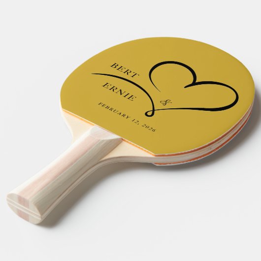 Custom Text Ping Pong Paddle Wedding FavorKeepsake 卓球ラケット (正面アングル)