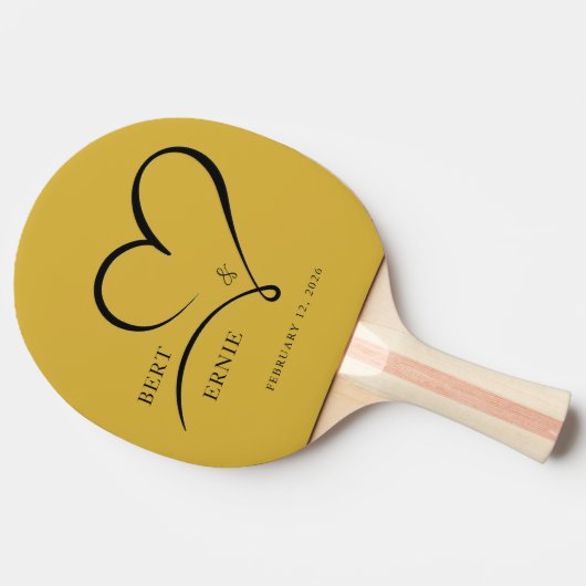 Custom Text Ping Pong Paddle Wedding FavorKeepsake 卓球ラケット (横)