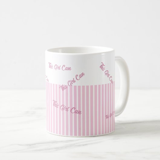 Custom Text Pink コーヒーマグカップ (正面右)