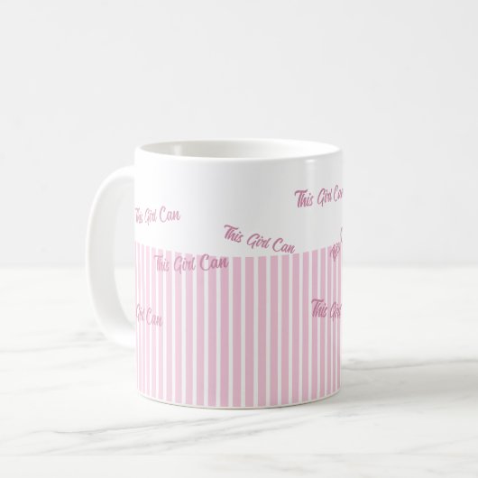 Custom Text Pink コーヒーマグカップ (正面左)