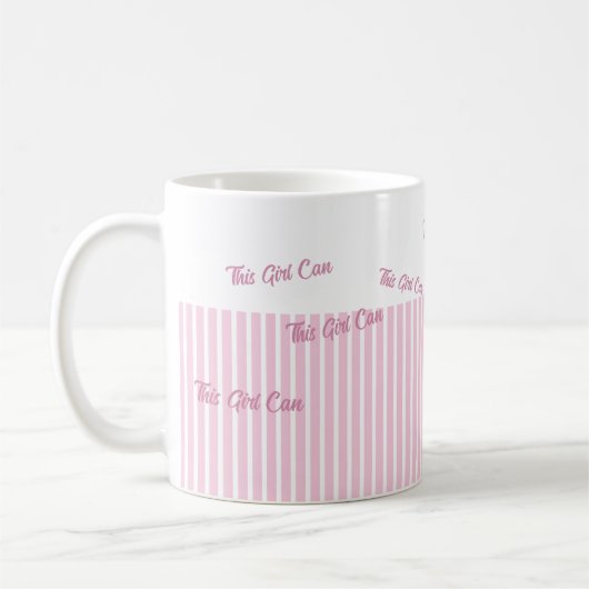 Custom Text Pink コーヒーマグカップ (左)