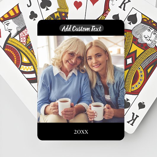 Custom Text Poker Card Personalize Photo トランプ