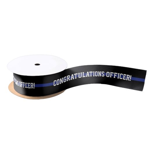 Custom Text Police Officer Thin Blue Line  サテンリボン (リール)