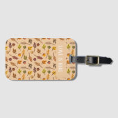 Custom text pretty pattern for Autumn lovers beige ラゲッジタグ (正面横)