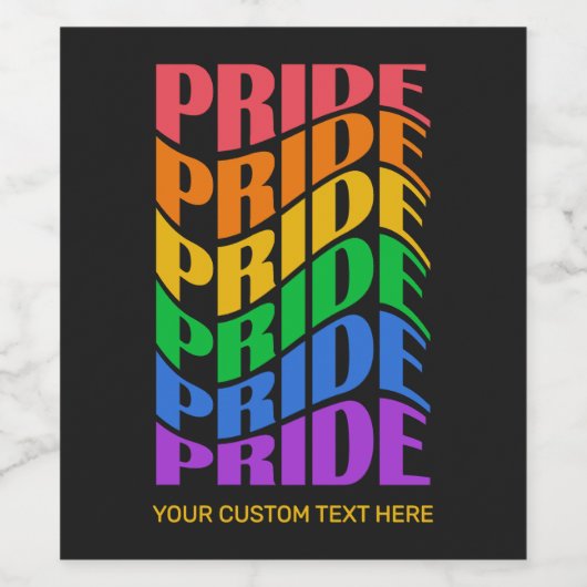 Custom Text Pride ワインラベル (シングルラベル)