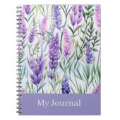 Custom Text Purple Floral Journal  ノートブック (正面)