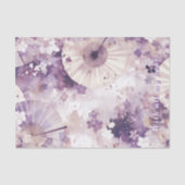 Custom Text Purple Watercolor Japanese Parasol 薄葉紙 (正面)