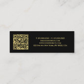 Custom Text QR Code Logo Template Black Gold Mini コーリングカード (裏面)