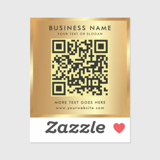 Custom Text QR Code Logo Template Gold Glamorous シール (シート)