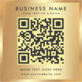 Custom Text QR Code Logo Template Gold Glamorous シール (正面)