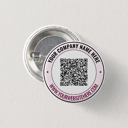 Custom Text QR Code Promotional Buttons Template 缶バッジ (正面&裏面)
