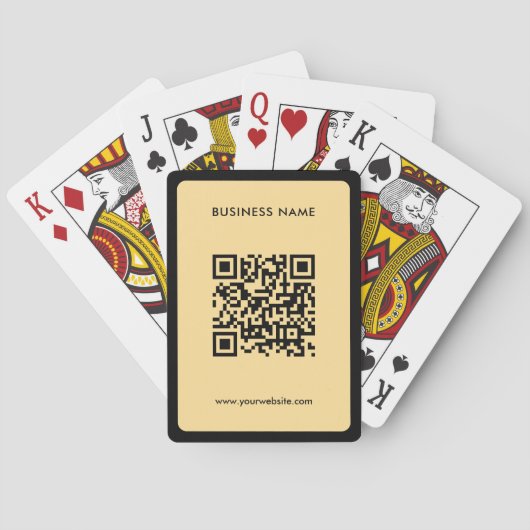Custom Text QR Code Upload Business Logo Gold トランプ (裏面)