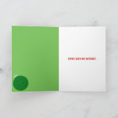 Custom Text Red and Green Pickleball Ornaments シーズンカード (内部)