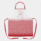 Custom Text Red & White Buffalo Check Gingham  エプロン (正面)