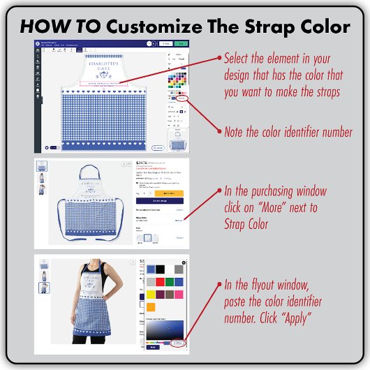 Custom Text Red & White Buffalo Check Gingham  エプロン