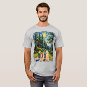 Custom Text Redwood Forest Family Cycling Colorful Tシャツ (正面フル)