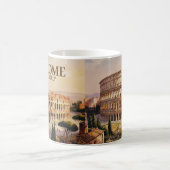 Custom Text Rome Italy Colosseum Retro Watercolor コーヒーマグカップ (中央)