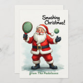 🎾🎄Custom text, Santa’s Padel Pop シーズンカード (正面/裏面)