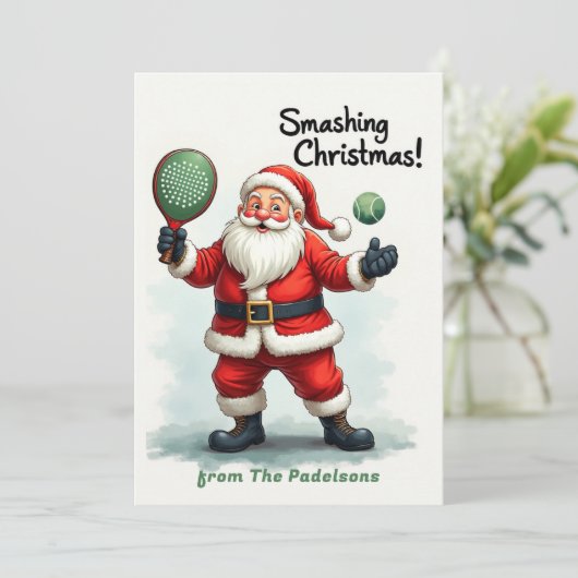 🎾🎄Custom text, Santa’s Padel Pop シーズンカード (スタンド正面)