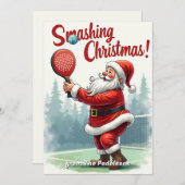 🎾🎄Custom text, Santa’s Smash Shot シーズンカード (正面/裏面)
