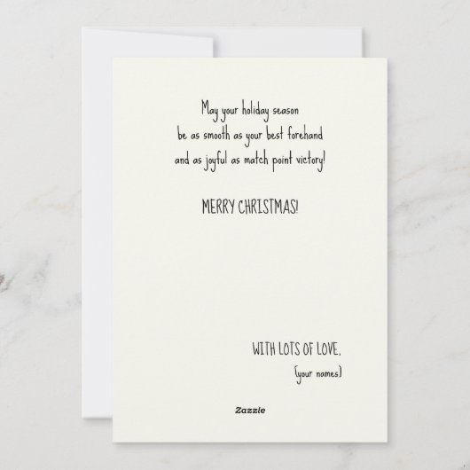 🎾🎄Custom text, Santa’s Smash Shot シーズンカード (裏面)