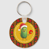 Custom text Santa's Pickleball Rally キーホルダー (正面)