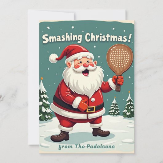 🎾🎄Custom text,  Serve & Celebrate シーズンカード (正面)