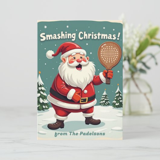 🎾🎄Custom text,  Serve & Celebrate シーズンカード (スタンド正面)