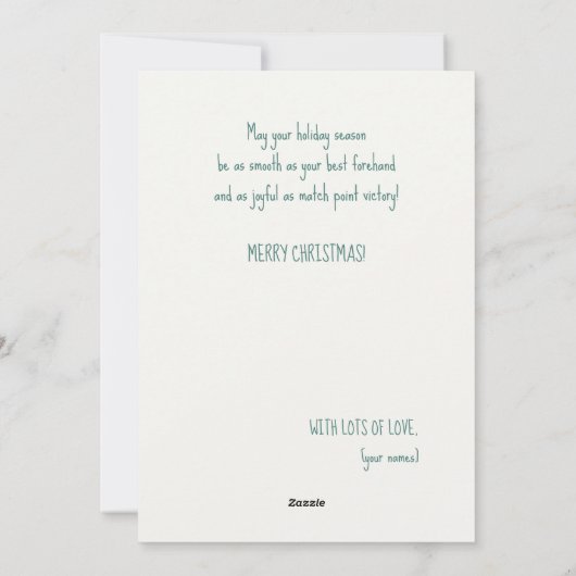 🎾🎄Custom text,  Serve & Celebrate シーズンカード (裏面)