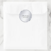 Custom Text Silver Look Template Elegant Thank You ラウンドシール (バッグ)