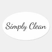Custom Text Simply Clean Oval Sticker Sheet 楕円形シール (正面)