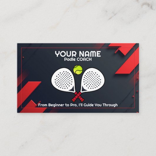 🎾Custom text,  Smash & Serve Custom Padel Coach 名刺 (正面)