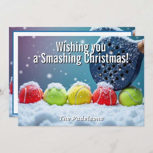 🎾🎄Custom text, Snow Court Smash シーズンカード (正面/裏面)