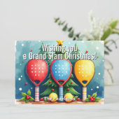 🎾🎄Custom text, Snowfall Smashmas シーズンカード (スタンド正面)