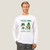Custom Text St. Patrick's Day Frog and Bunny トライブレンドＴシャツ (正面全体)