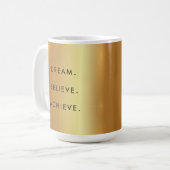 Custom Text Success Quote Dream Believe Achieve コーヒーマグカップ (正面左)