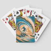 Custom Text Surfer Surfing Waves Minimal Retro Art トランプ (裏面)