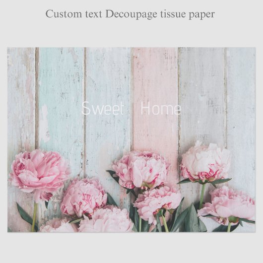 Custom text Swee home Romantic rustic pastel wood  薄葉紙